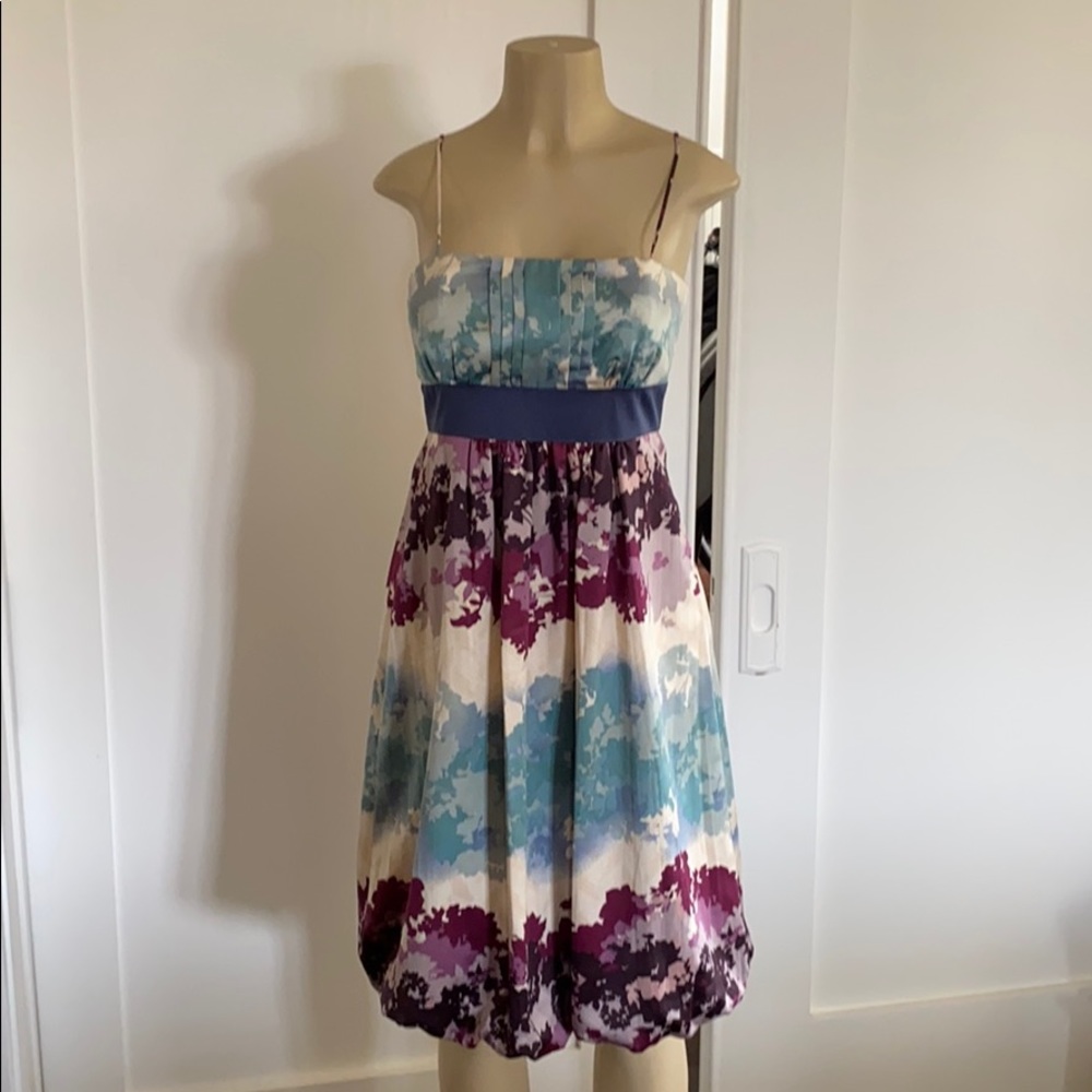 Max and Cleo blue and purple flora dress - Picture 1 of 5
